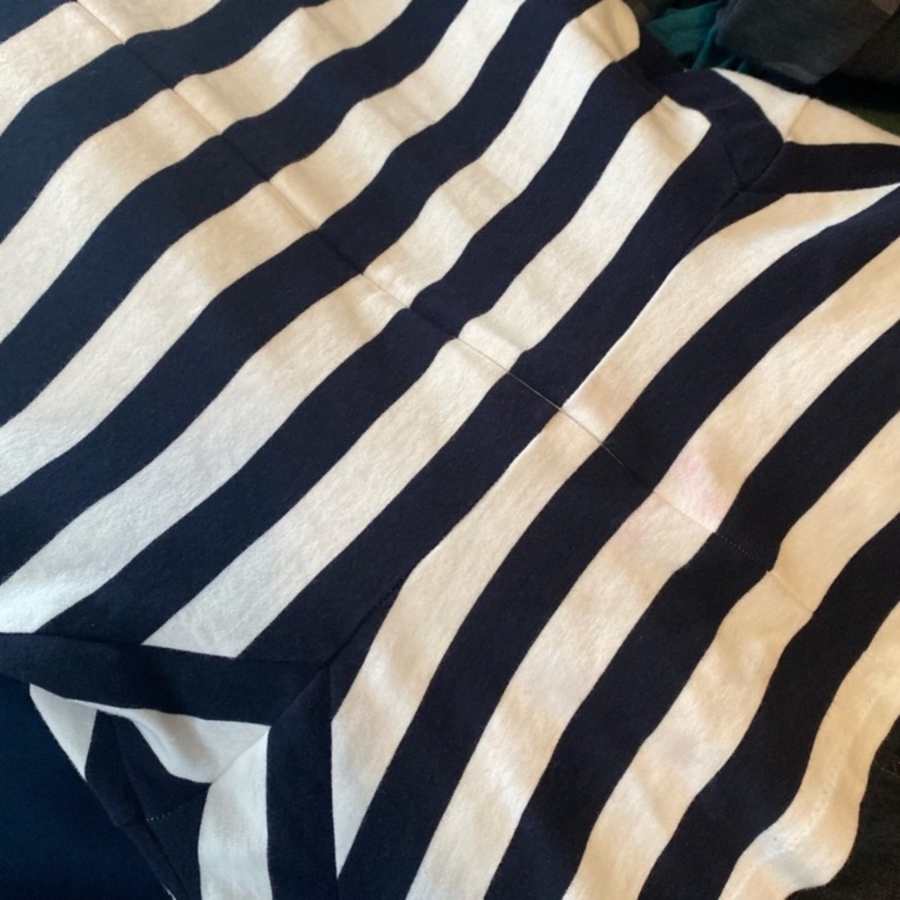Talbots Navy Blue and White Striped Blouse - Picture 7 of 8